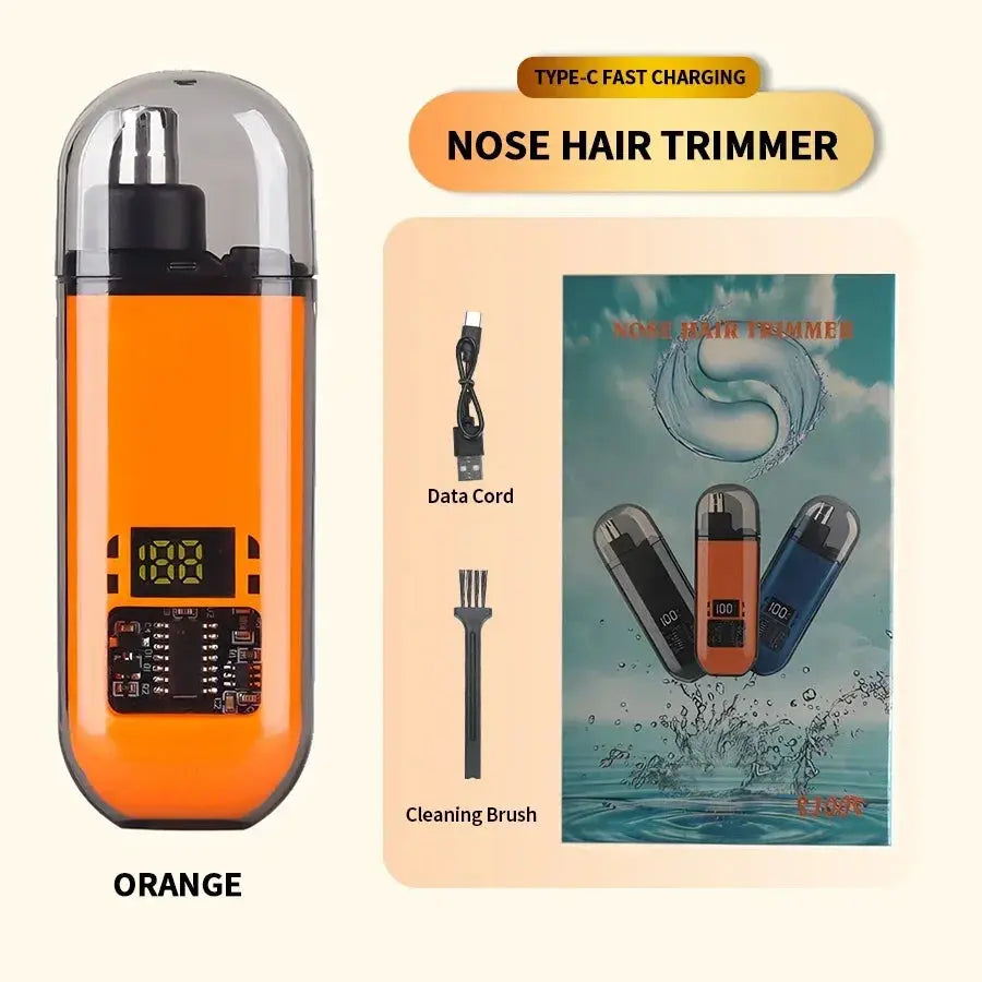 2 in 1 Electric Nose Hair Trimmer for Men – Portable & Painless - Babarify orange