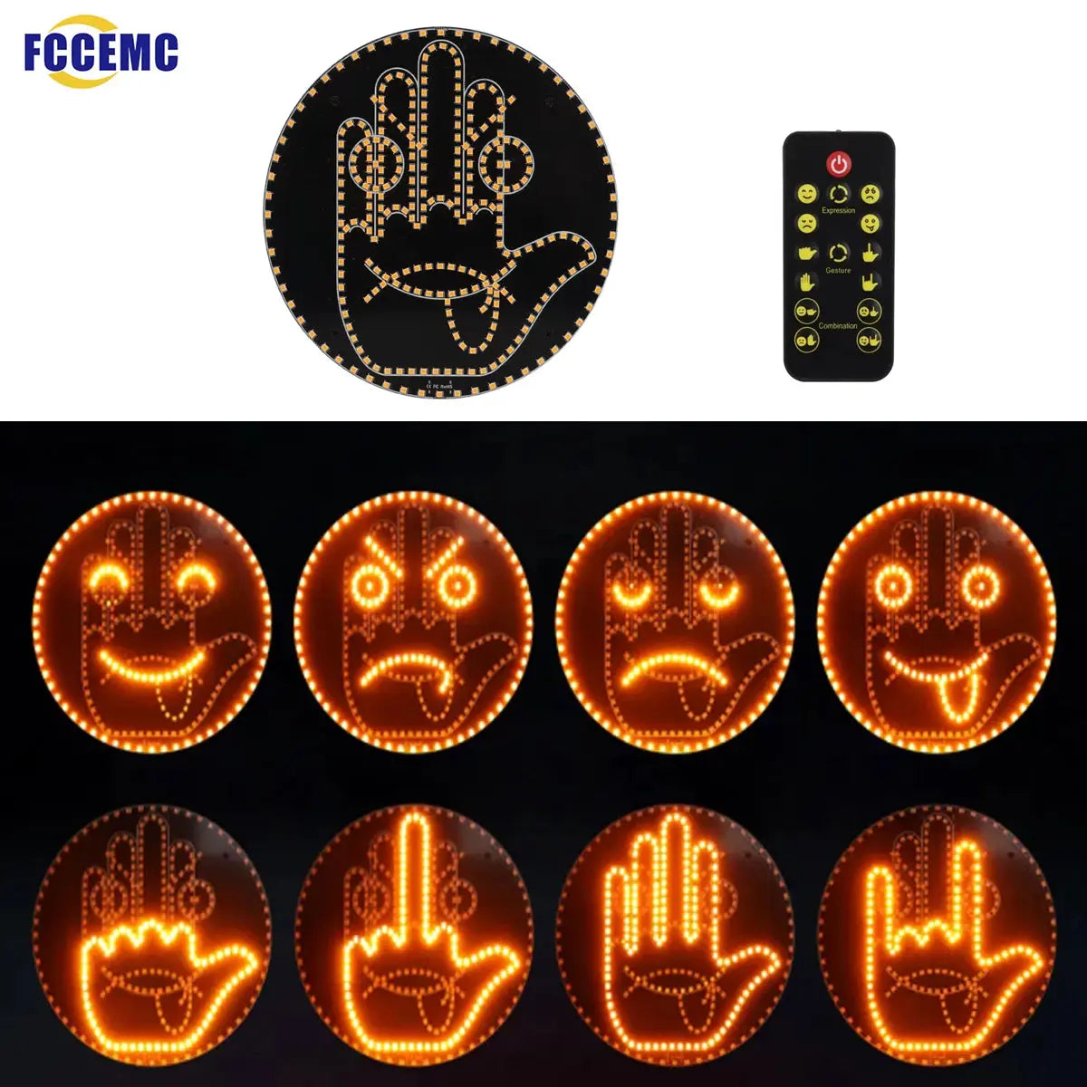 Funny LED Lamp Gesture Light with Remote for Car - Babarify
