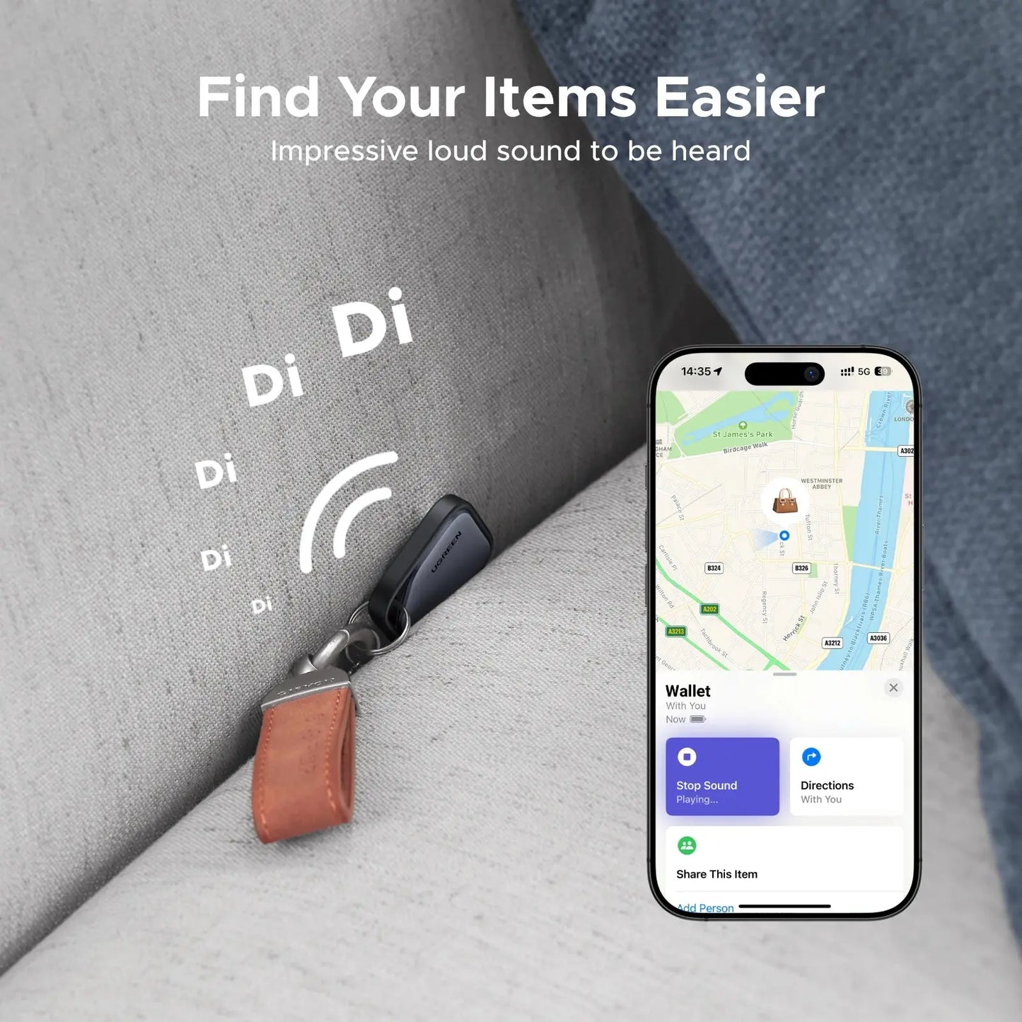 Air Tag, Smart Tag Bluetooth Tracker and Key Finder for Apple iOS with 1-Year Battery Babarify