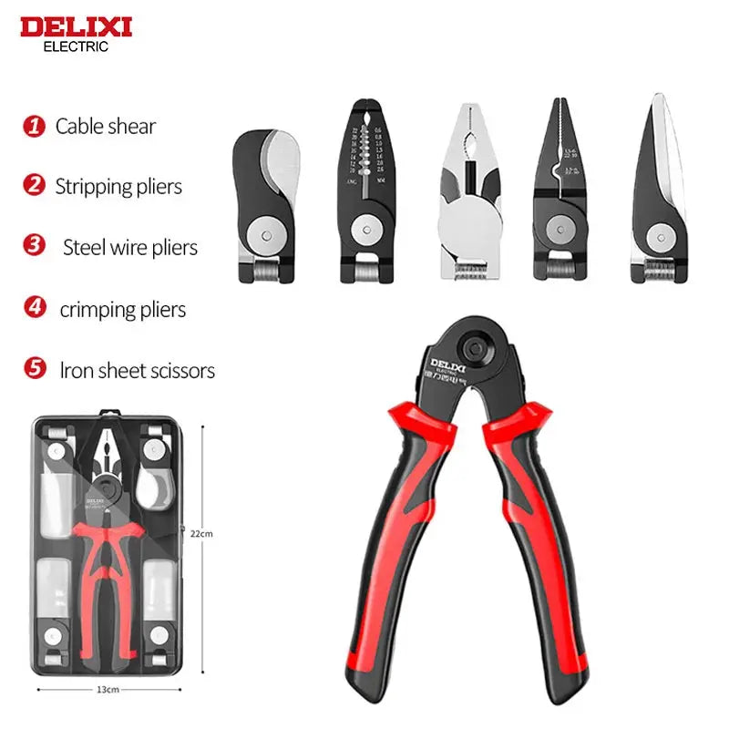 DELIXI Electric 5in1 Multifunction Pliers Set - Babarify