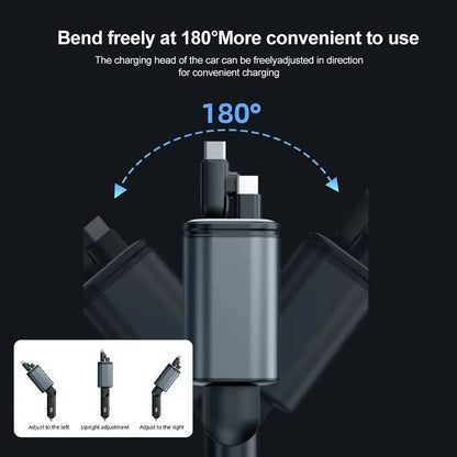 Retractable Charger, Car Charger 5-in-1 180W Power Adapter -   Babarify