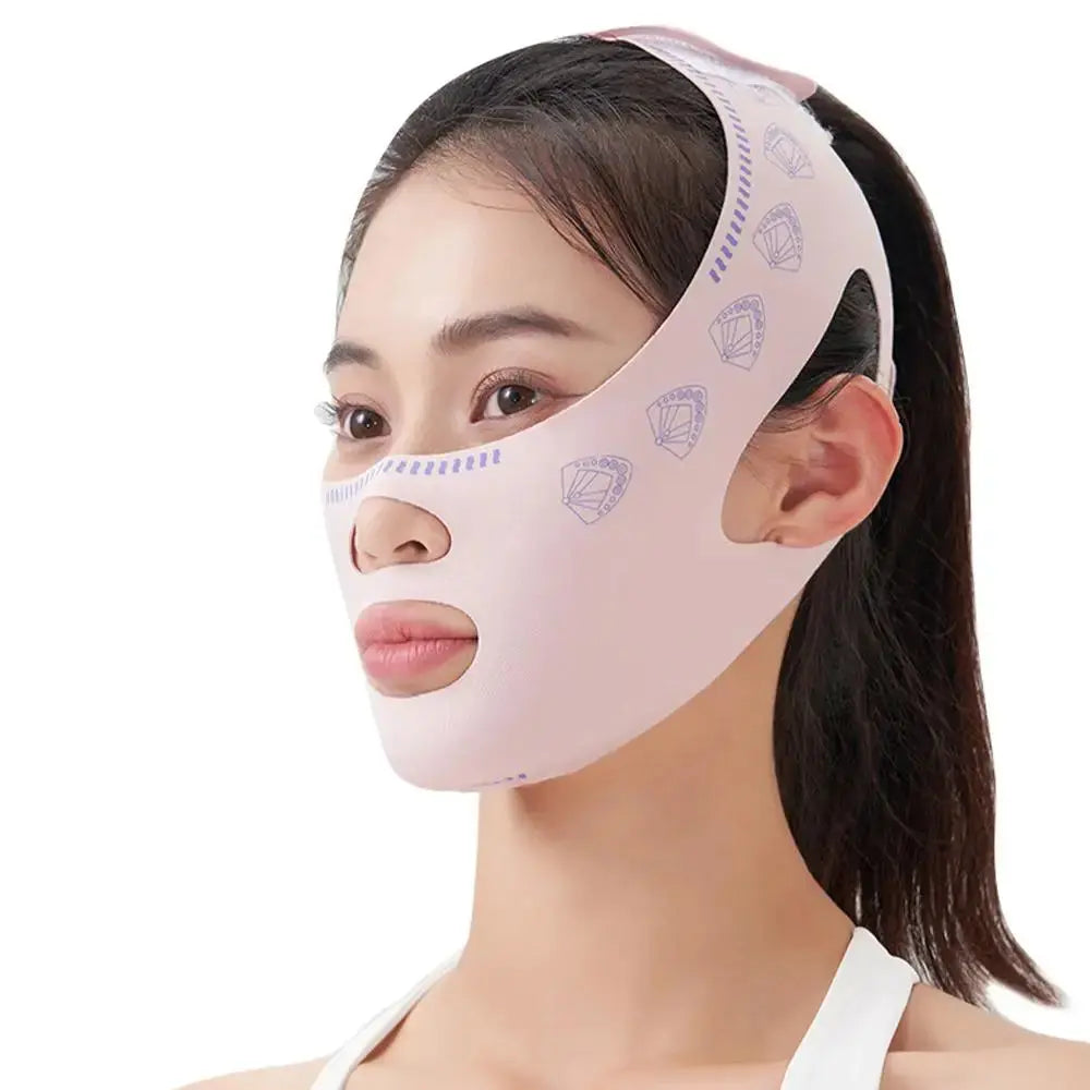 Chin Cheek Slimming Bandage V Shaper Mask - Babarify Pink / China