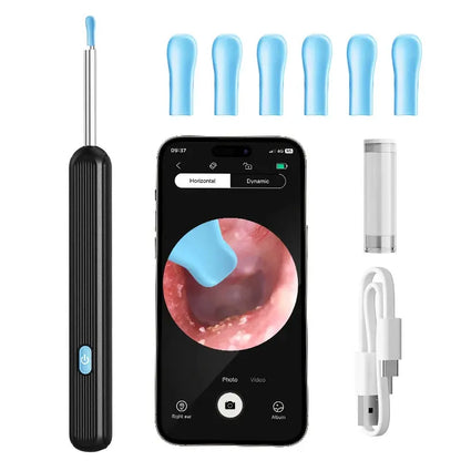 Wireless Ear Wax Removal Tool Camera – LED Light & Smart Cleaning Kit - Babarify black