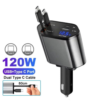 Retractable Charger, Car Charger 5-in-1 180W Power Adapter -  No Starlight Babarify